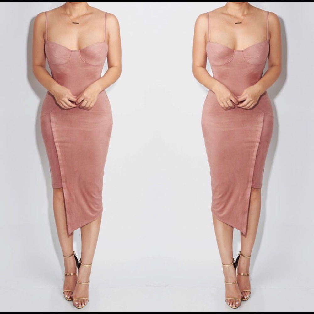 Jluxlabel Tea Rose Tamia Suede Bustier Dress
